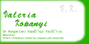 valeria kopanyi business card